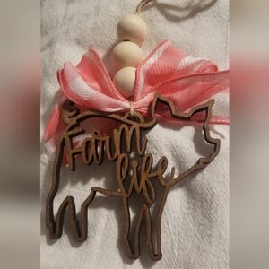 Farm life laser engraved Car Charm/ Christmas ornament